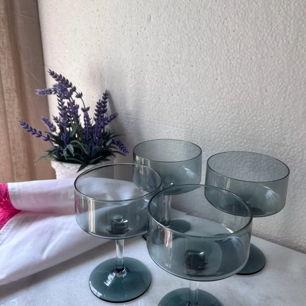 8 glasses MCM Lenox dust blue glasses set of 8
